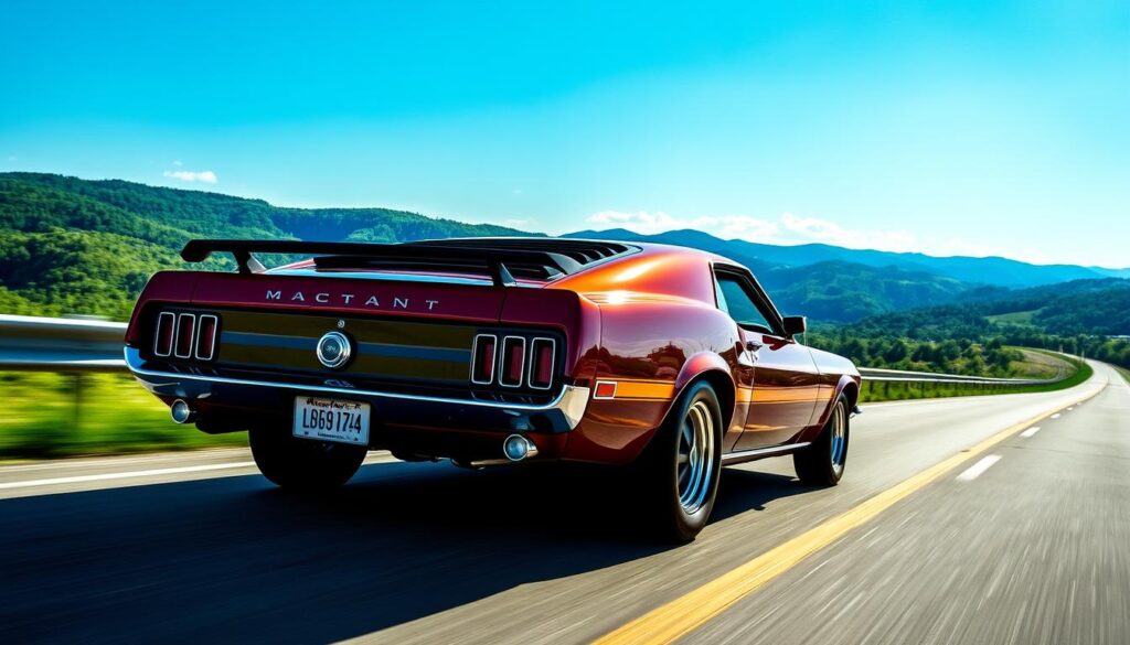 1969 Mach 1 Mustang on the road