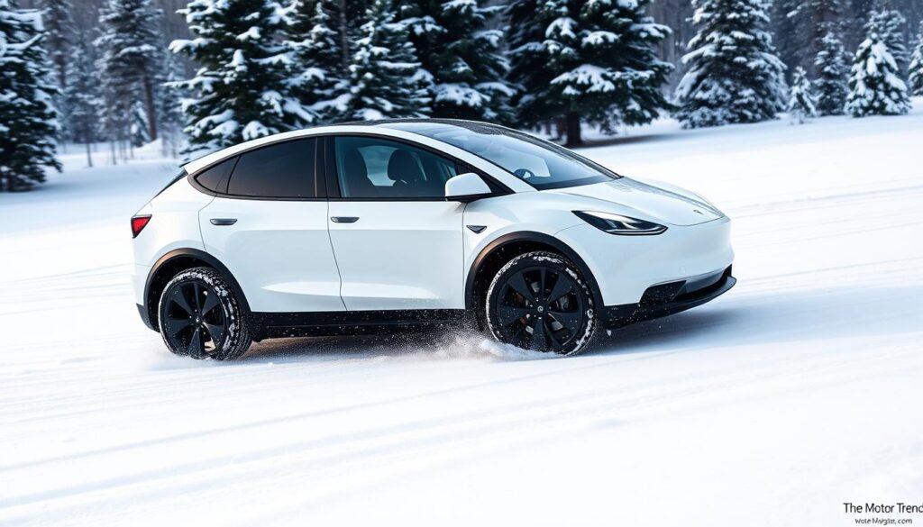 Tesla Model Y in winter