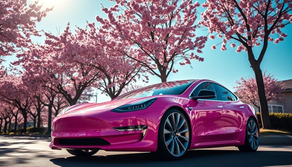 pink tesla